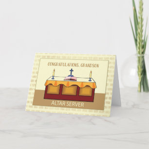 Grandson Congratulations Catholic Altar Server Card