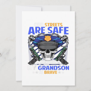 Grandson cop thin blue line grand son gift holiday card
