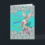 Grandson Easter Card With Easter Bunny And Eggs<br><div class="desc">Grandson Easter Card With Easter Bunny And Eggs</div>