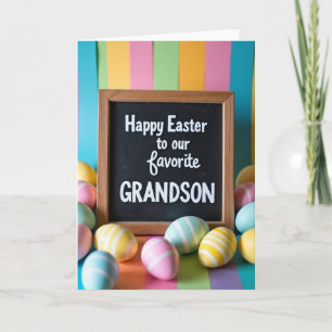 Grandson Easter Chalkboard Look Card