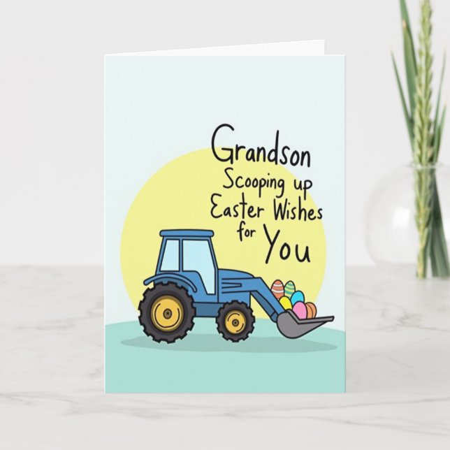Grandson Easter Wishes Scoop Card (Front)
