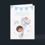 Grandson first Birthday Card<br><div class="desc">Heartfelt 1st Birthday to our Grandson card with a beautiful poem inside. Hand illustrated Cover in a blue theme, Perfect for a first Birthday, that that little probably won't remember but will grow up seeing the photos and hearing the stories of good footwear Birthday creating memories of his own. Not...</div>