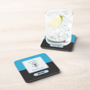 Grandson First Communion, Blue Cup Coaster