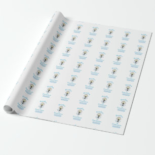 Grandson First Communion, Blue Cup Wrapping Paper