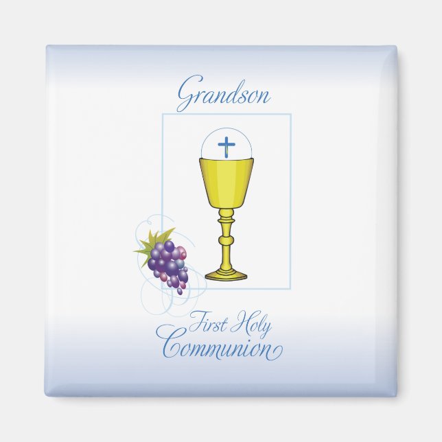 Grandson First Communion, Chalice with Host Magnet (Front)