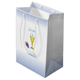 Grandson First Communion, Chalice with Host Medium Gift Bag