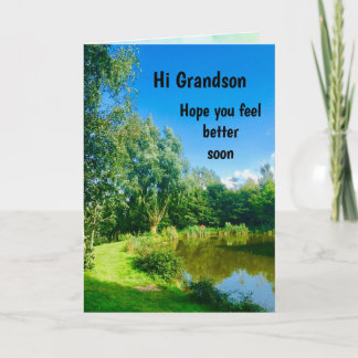 Grandson Get Well Soon design Greeting Card
