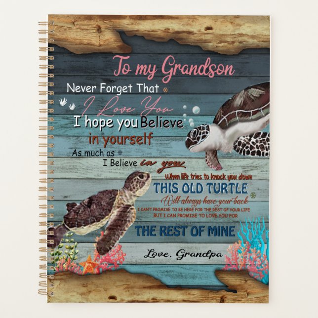 Grandson Gift | Letter To My Grandson From Grandpa Planner (Front)