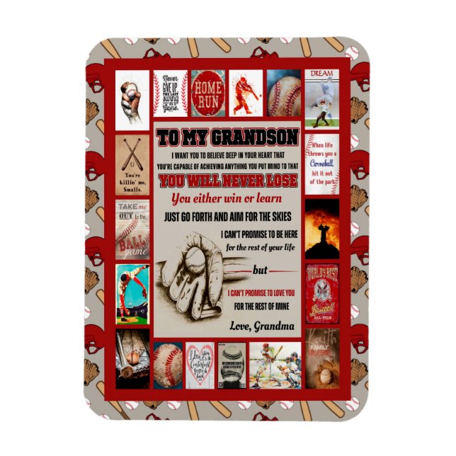 Grandson Gifts | To My Grandson Love From Grandma Magnet (Vertical)