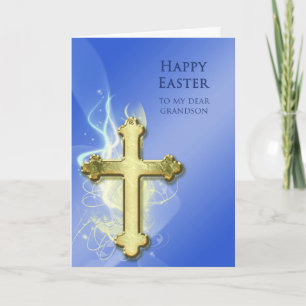Grandson, Golden Cross Easter Card