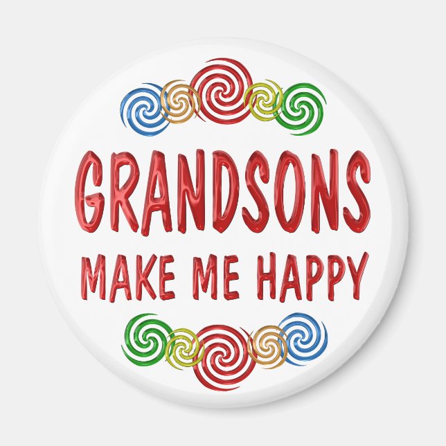 Grandson Happiness Magnet (Front)