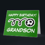 Grandson Happy Birthday card with soccer ball<br><div class="desc">Grandson Birthday card with soccer sports design. Wish your big child to Happy Birthday with this sporty greeting card for kids. Cute print for boy soccer player. Also nice for son in law,  nephew,  children and other family members. Special oversized large size</div>