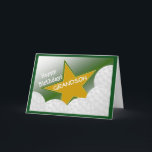 Grandson - Happy Birthday Golf Loving Grandson! Card<br><div class="desc">Fun card to wish your golf loving grandson a happy birthday. Add a picture of your grandson wearing his favourite gear to the inside of the card for an extra special touch.</div>