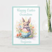 Grandson Happy Easter Bunny Egg Cute