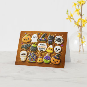 Grandson Happy Halloween Cute Cookie Card