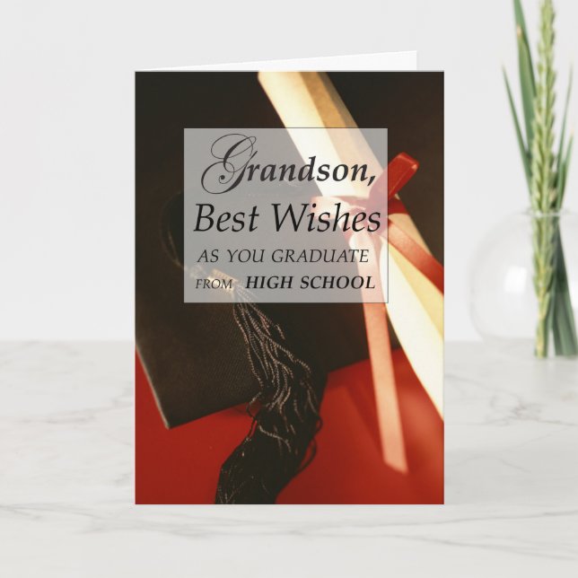 Grandson High School Graduation Wishes Card (Front)