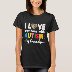 Grandson I Love Heart Special Autism Awareness T-Shirt