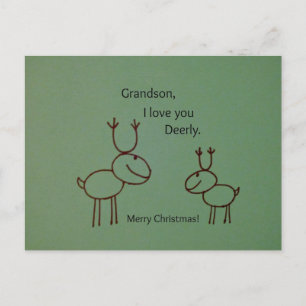 Grandson, I love you Deerly. Postcard