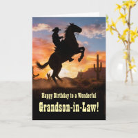 Grandson in Law Happy Birthday Western Cowboy