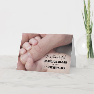 Grandson-in-Law on First Father's Day Baby Hands Card