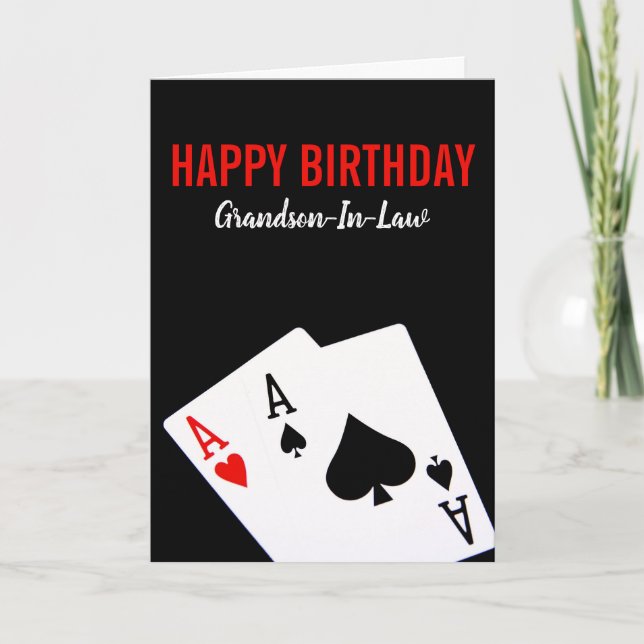 Grandson-in-Law Poker Birthday Card (Front)