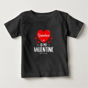 Grandson Is My Valentine Matching Family Grandma Baby T-Shirt