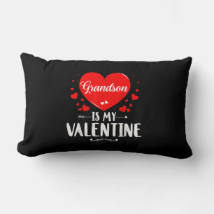 Grandson Is My Valentine Matching Family Grandma Lumbar Cushion