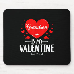 Grandson Is My Valentine Matching Family Grandma Mouse Pad