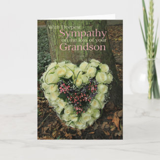 Grandson loss Rose sympathy Card