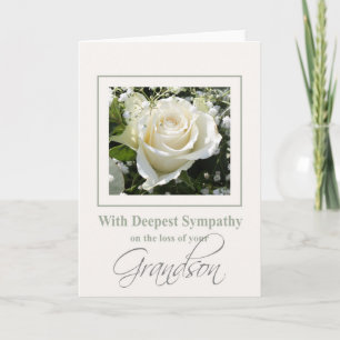 Grandson loss Rose sympathy Card