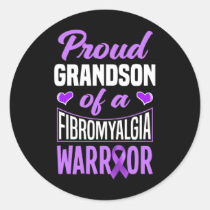 Grandson Of A Fibromyalgia Warrior Classic Round Sticker