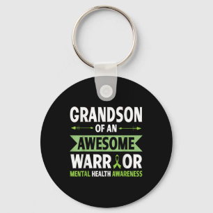 Grandson Of An Awesome Warrior Mental Health Aware Key Ring