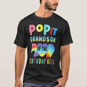 Grandson Of The Birthday Girl Pop It Unicorn Birth T-Shirt