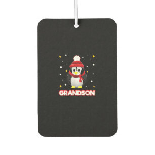 Grandson Penguin Christmas Family Matching Xmas Car Air Freshener