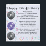 Grandson Poem - 18th Birthday Notepad<br><div class="desc">A great gift for a grandson on his 18th birthday</div>