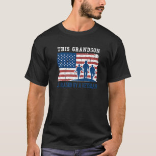 Grandson Raised By A Veteran US Flag Proud Veteran T-Shirt