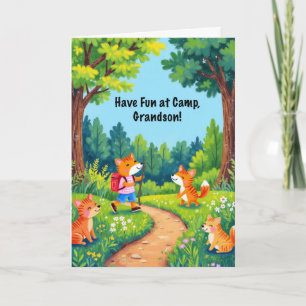 Grandson Summer Camp Thinking of You Fox in Woods Card