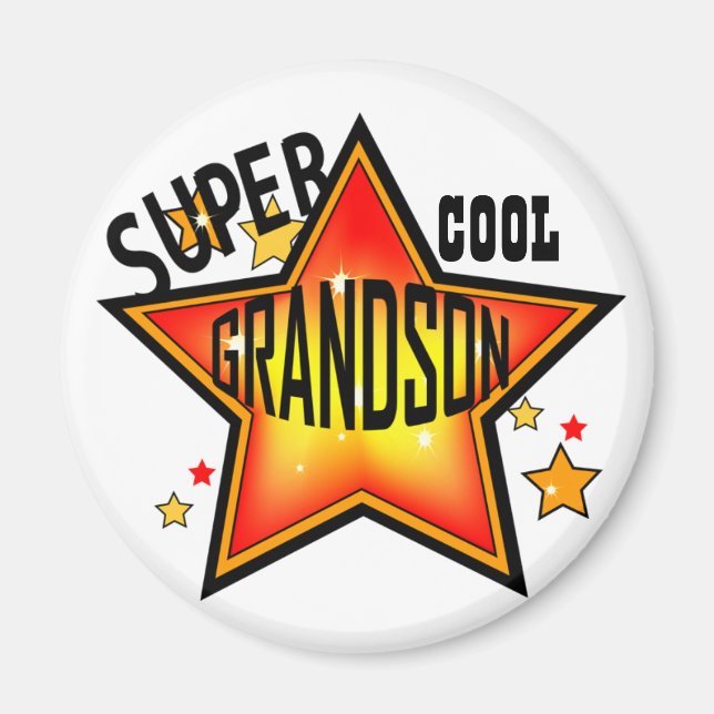 Grandson Super Cool Star Funny Magnet (Front)