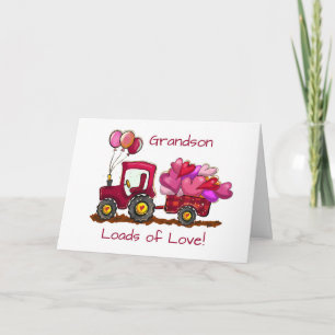 Grandson Valentines Day Loads of Love and Hearts Card