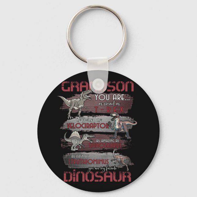 Grandson You Are As Strong As T-Rex As Smart Key Ring (Front)