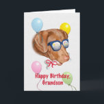 Grandson's Birthday Card with Labrador Dog<br><div class="desc">This digital painting is based on photographs of a young labrador retriever dog named Abby.    She makes a great birthday greeting card.</div>