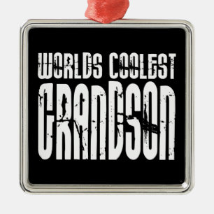 Grandsons Birthday Parties Worlds Coolest Grandson Metal Ornament