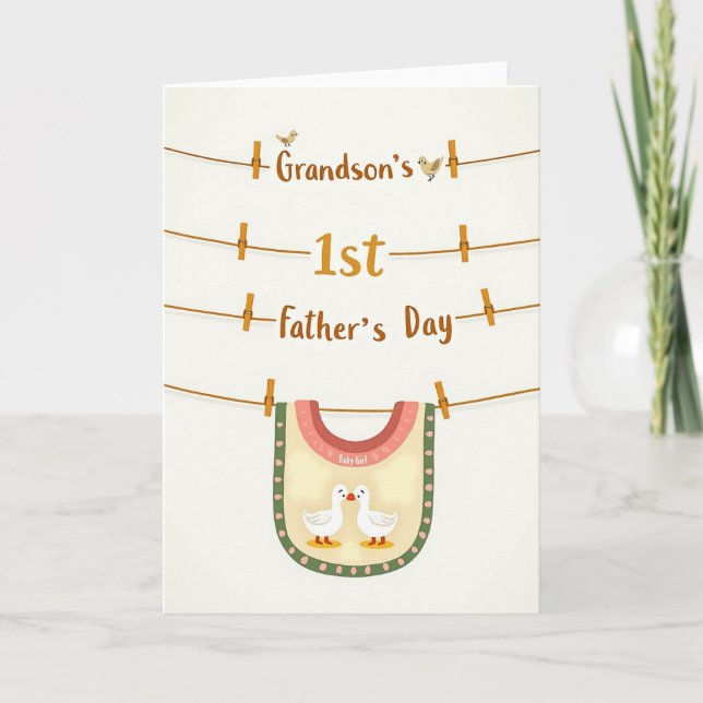 Grandsons First Fathers Day Card (Front)
