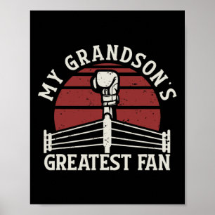 Grandson's Greatest Fan Boxing Grandma Boxing Gran Poster
