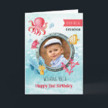 Grandson's Photo Birthday Nautical Greeting Card<br><div class="desc">Grandson's Photo Birthday Nautical Greeting Card. Celebrate your Grandson's first birthday with this adorable Nautical card. Customise it for your grandson or add their name for a personalised touch. Perfect for kids, this whimsical card brings joyful wishes and a sense of wonder to their birthday celebration. Make their day unforgettable!...</div>