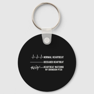 Grandsons Pitch Flatlines Normal Heartbeat Key Ring