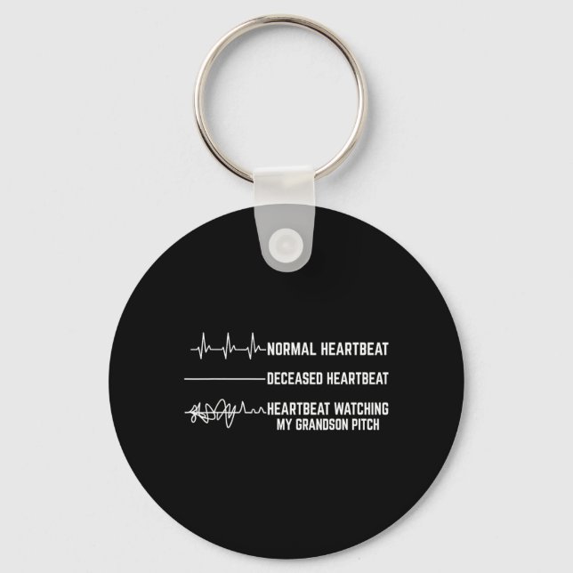 Grandsons Pitch Flatlines Normal Heartbeat Key Ring (Front)