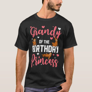 Grandy Of The Birthday Princess Sloth Bday Celebra T-Shirt