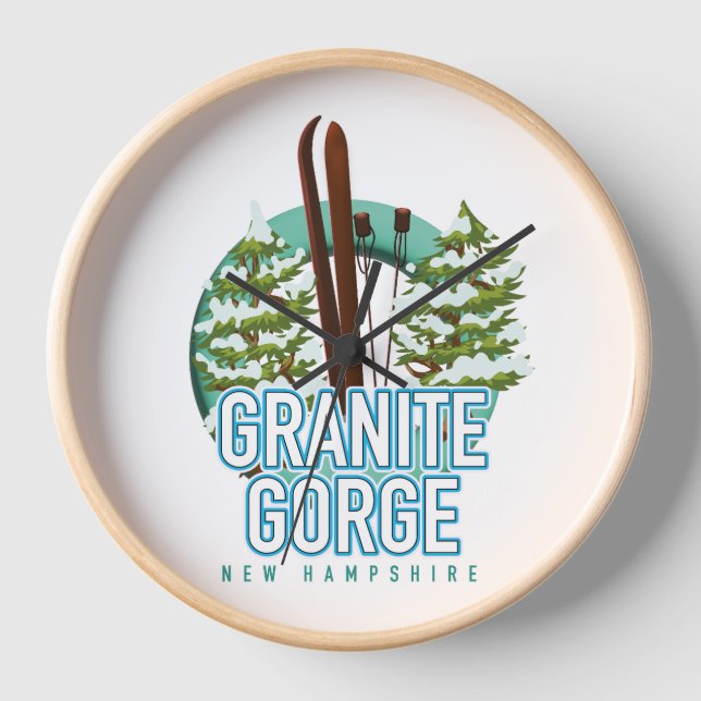 Granite Gorge new Hampshire ski Clock (Front)