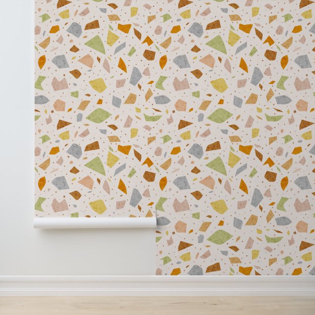 Granite Grainy Textured Italian Terrazzo Pattern  Wallpaper (Application)